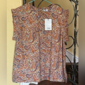 Pretty Paisley print Sleeveless Blouse